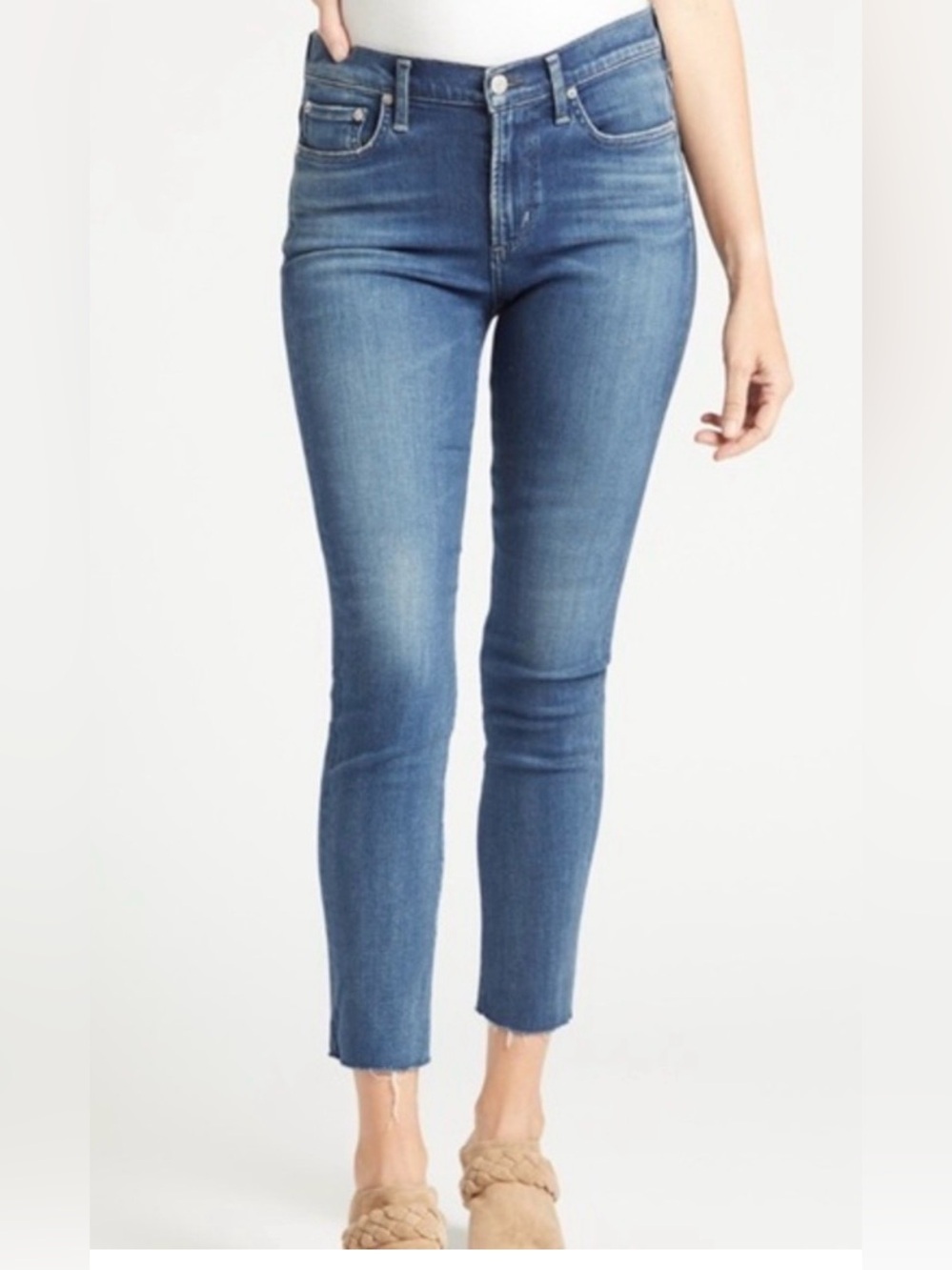 AGOLDE Sophie Skinny Jeans Women 28 Blue Raw Hem